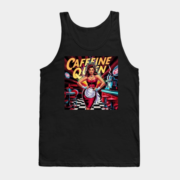 Caffeine Queen Tank Top by Ruru Project Studio